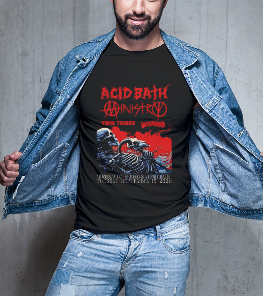 Acid Bath Ministry Twin Tribes Windhand Red Rocks Amphitheatre September 2026 Concert T-Shirt