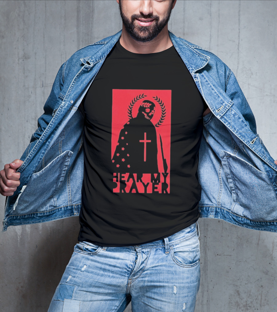 Hear My Prayer Skull Reaper Cross Halo Laural Wreath T-Shirt