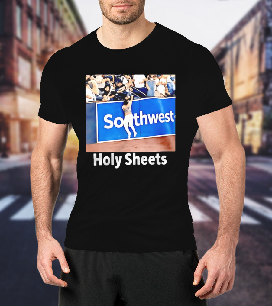 Southwest Holy Sheets Baseball Meme Fan Reaching Catch T-Shirt