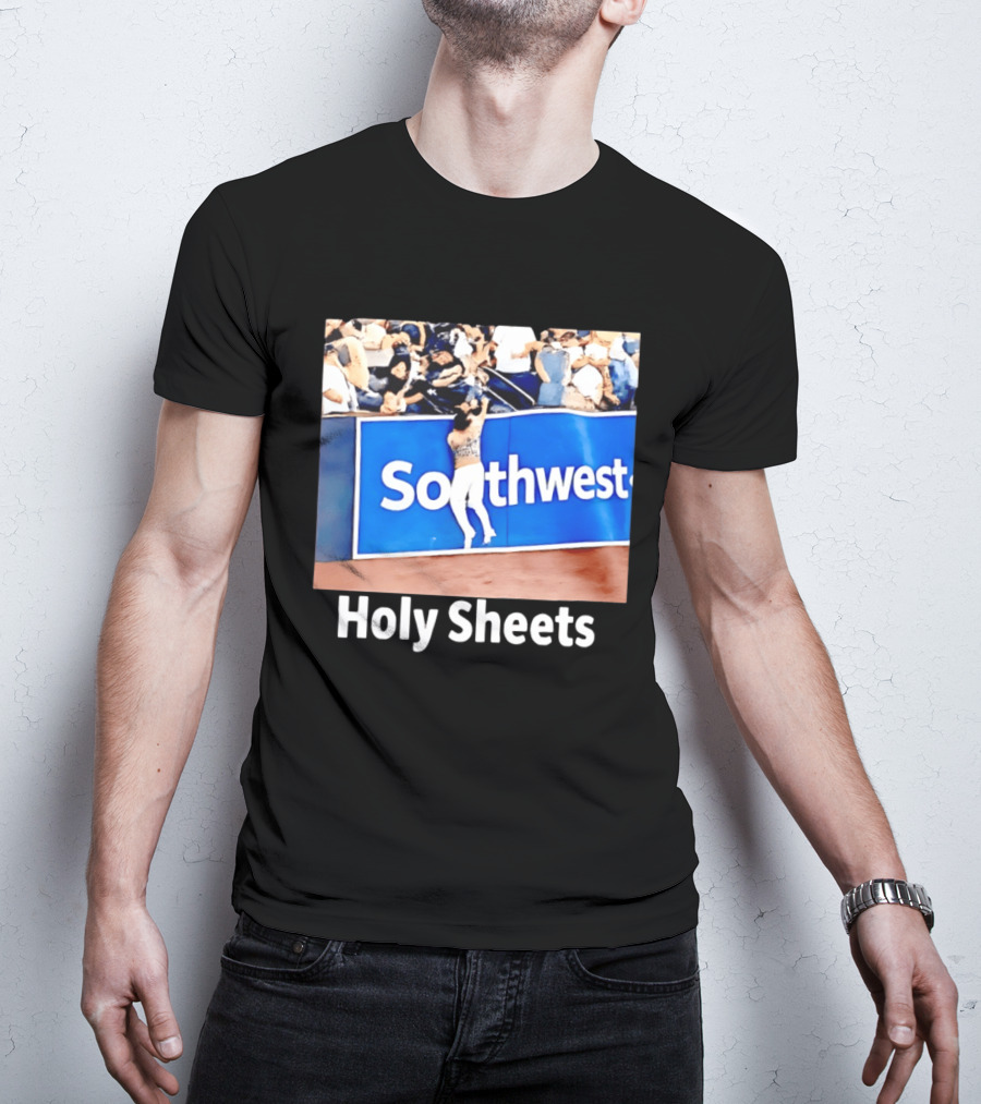 Southwest Holy Sheets Baseball Meme Fan Reaching Catch T-Shirt