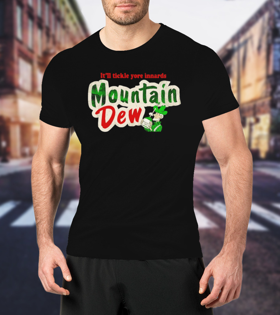 It'll Tickle Yore Innards Mountain Dew Classic Vintage Look T-Shirt