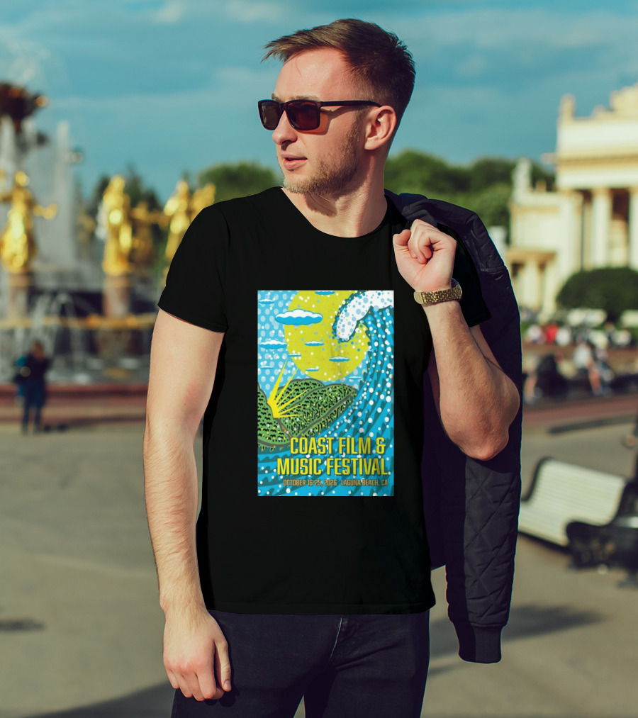 Coast Film And Music Festival Laguna Beach CA October 16 25 2026 Scenic Wave Sun And Clouds T-Shirt