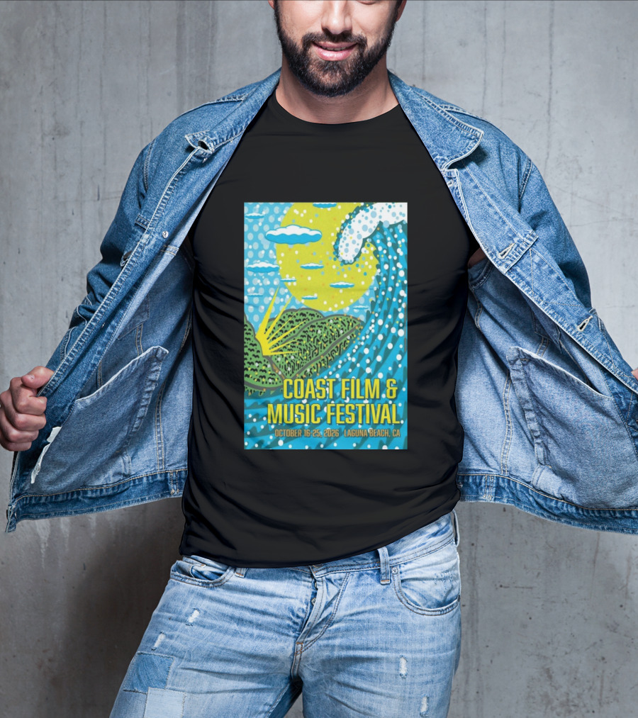 Coast Film And Music Festival Laguna Beach CA October 16 25 2026 Scenic Wave Sun And Clouds T-Shirt