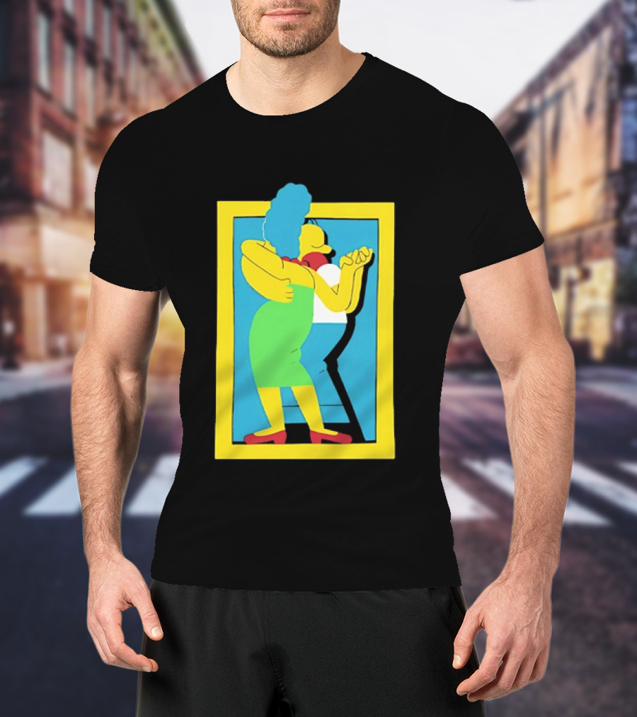 Simps Dance Iconic Cartoon Couple Embrace T-Shirt