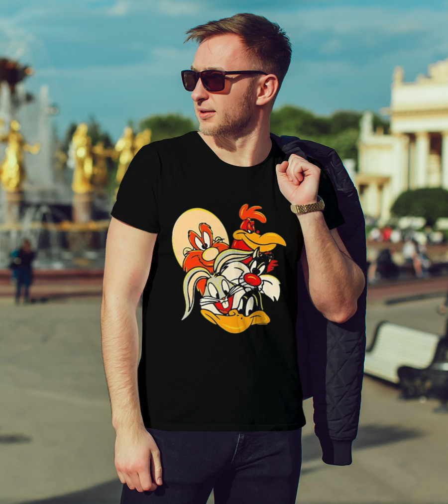 Looney Tunes Smiling Faces Bugs Bunny Sylvester Foghorn Leghorn Taz T-Shirt
