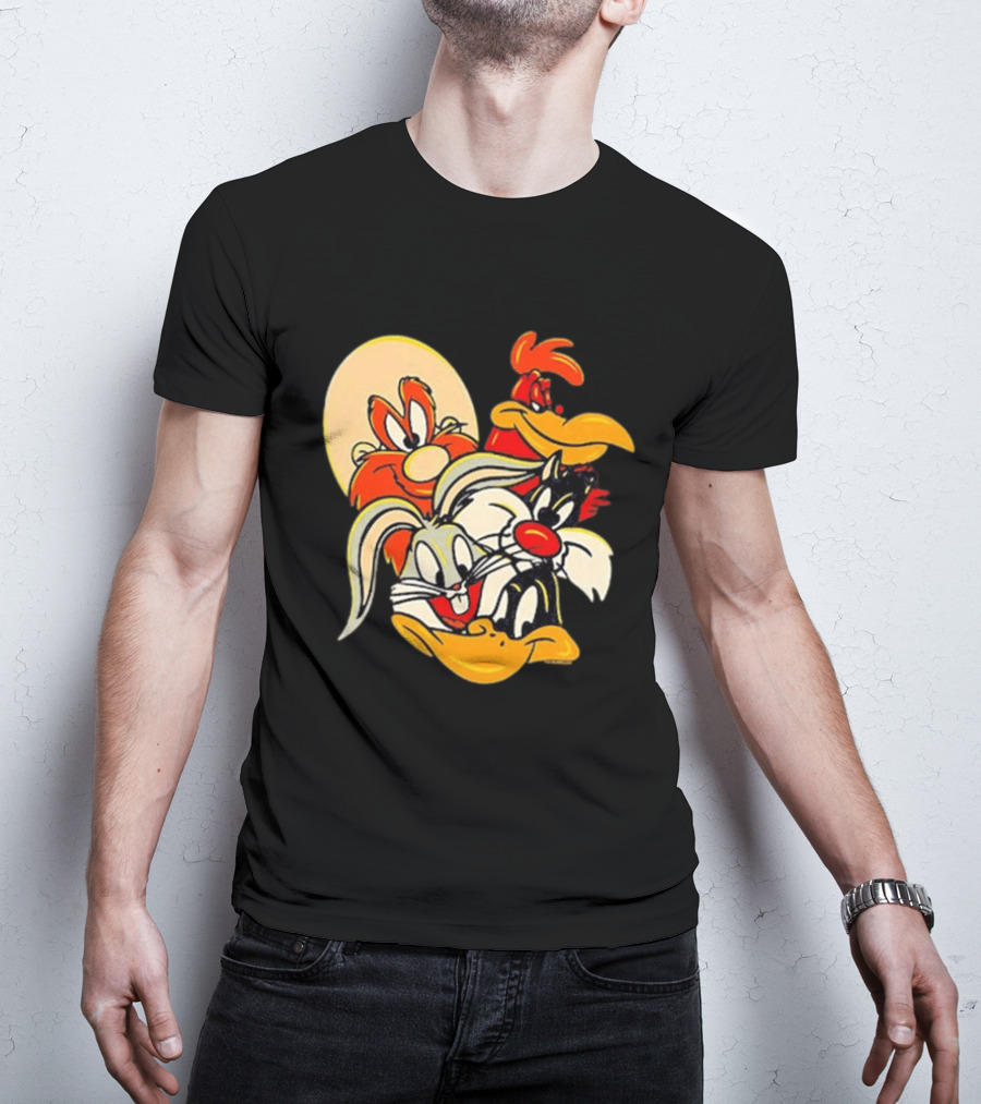 Looney Tunes Smiling Faces Bugs Bunny Sylvester Foghorn Leghorn Taz T-Shirt
