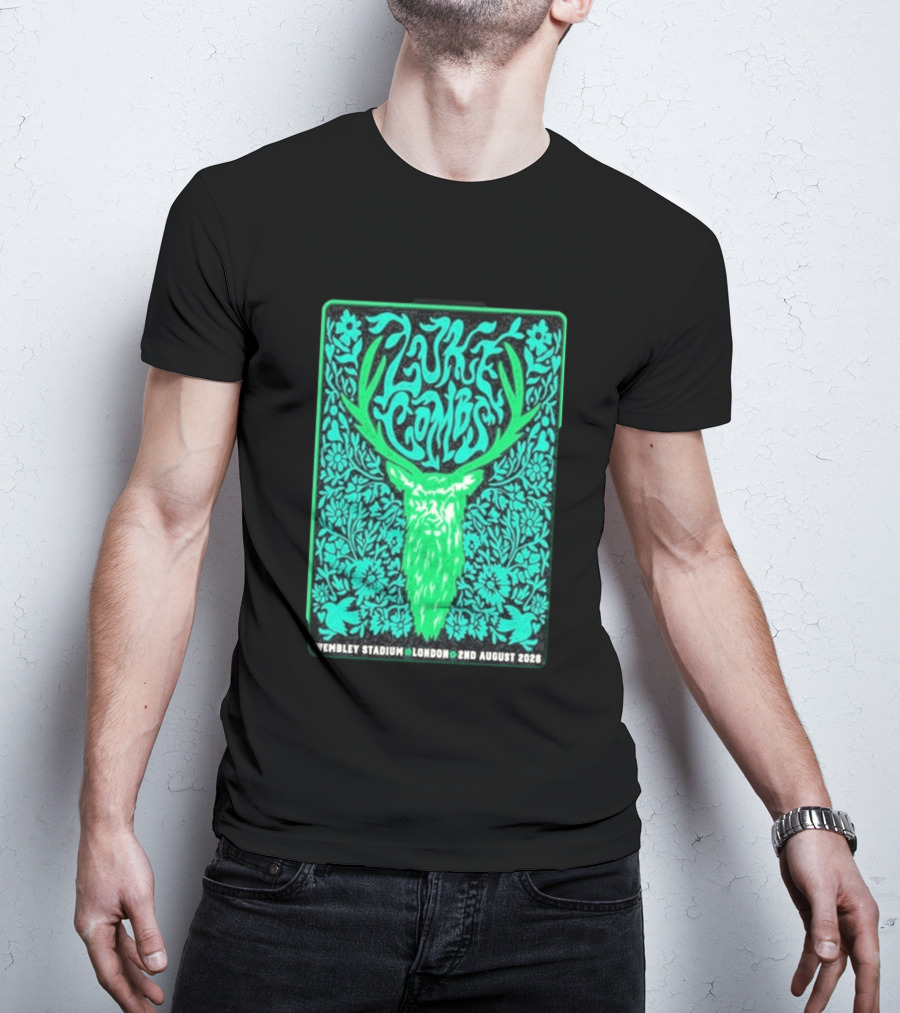 Luke Combs Wembley Stadium London August 2 2026 Deer Antlers Floral T-Shirt