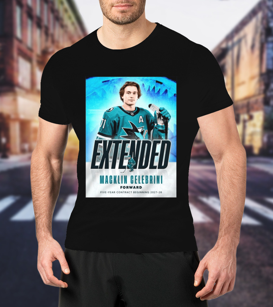 Extended Macklin Celebrini Forward Five Year Contract Beginning 2027 28 T-Shirt
