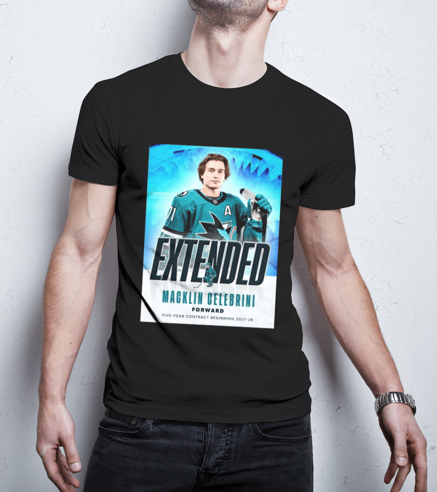 Extended Macklin Celebrini Forward Five Year Contract Beginning 2027 28 T-Shirt