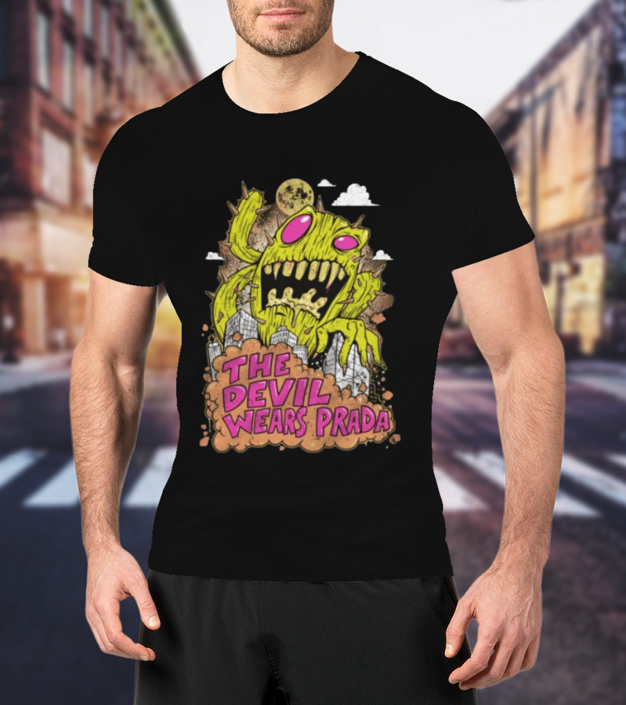 The Devil Wears Prada Cactuszilla Monster In Cityscape T-Shirt