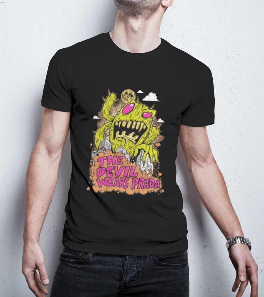 The Devil Wears Prada Cactuszilla Monster In Cityscape T-Shirt