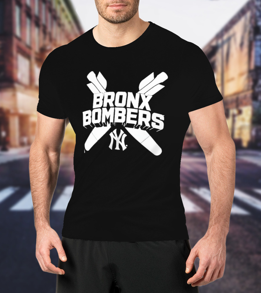 New York Yankees Bronx Bombers NY Logo With Baseball Bats T-Shirt