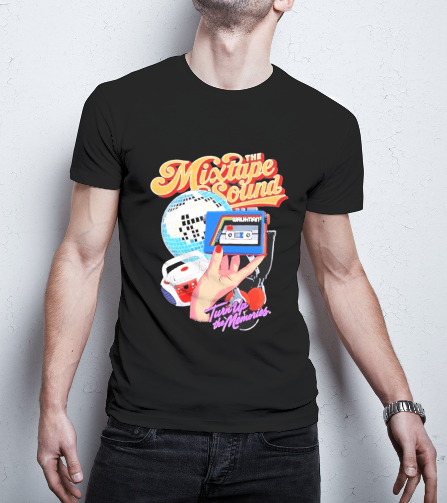 The Mixtape Sound Walkman Turn Up The Memories Disco Vibes T-Shirt