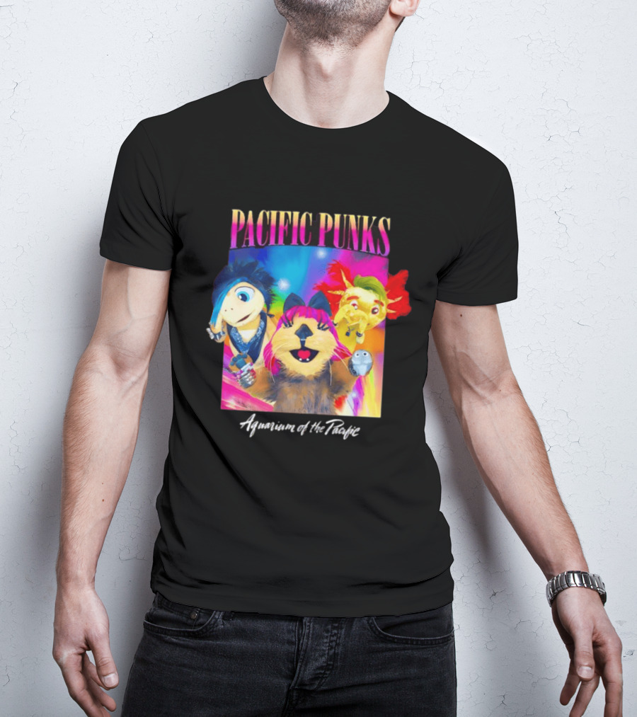 Pacific Punks Aquarium Of The Pacific Puppet Characters Colorful T-Shirt