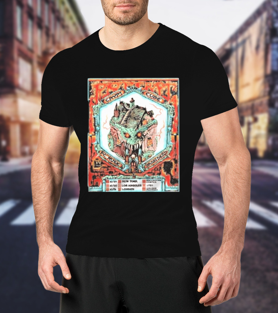 Pop Crypt Crypto Graphic Cube PC Music Brain Dead 2026 Tour New York Los Angeles London T-Shirt