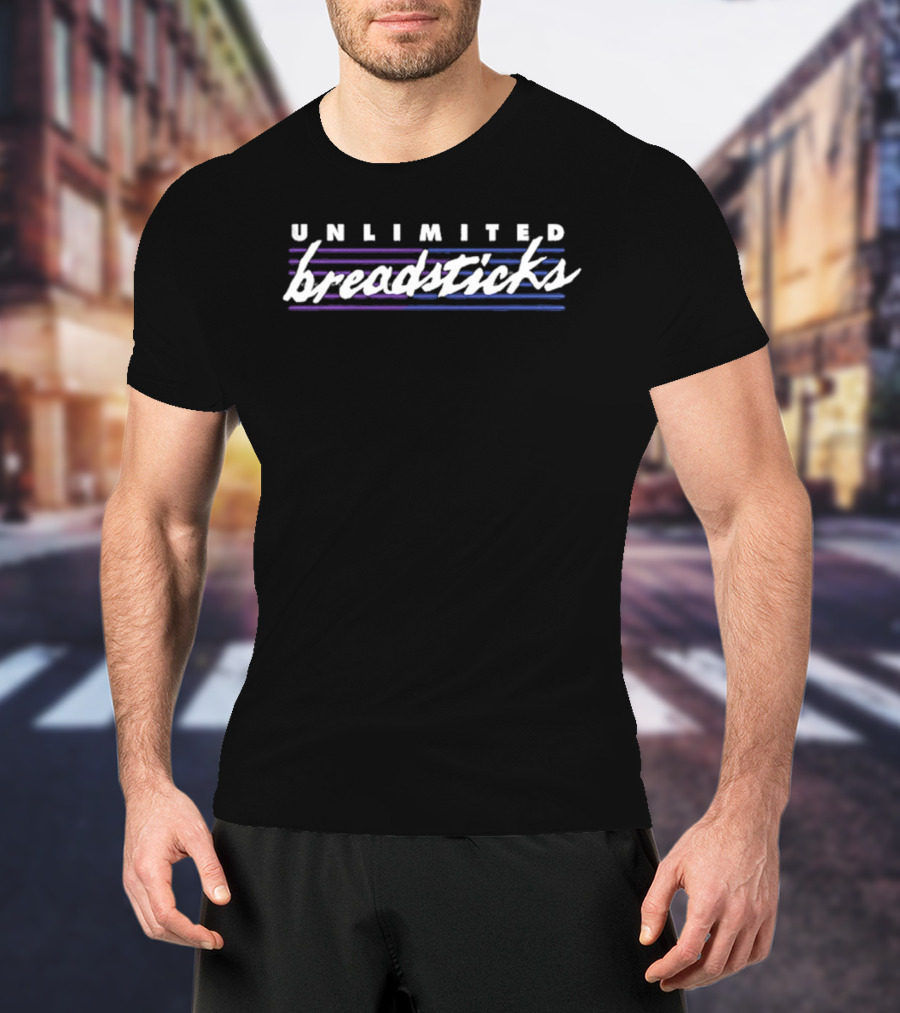 Unlimited Breadsticks Unsolved 2026 Purple Blue Stripes T-Shirt