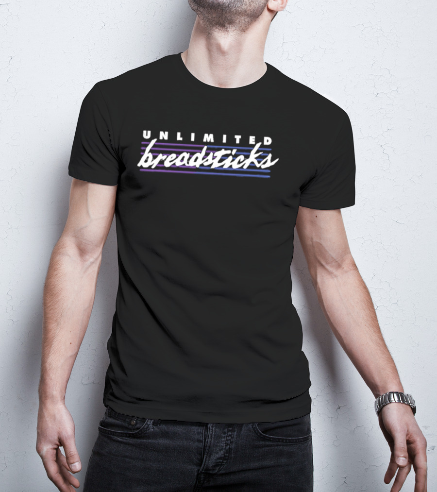 Unlimited Breadsticks Unsolved 2026 Purple Blue Stripes T-Shirt