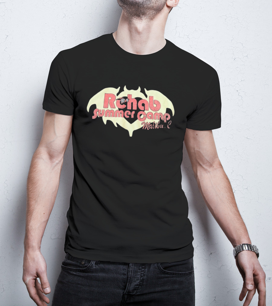 Rehab Summer Camp Malibu C Distressed Bat Wing T-Shirt