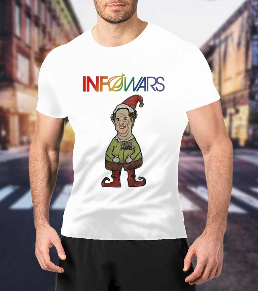 Infowars Elf Christmas Holiday Alex Jones Festive T-Shirt
