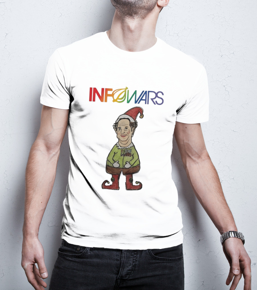 Infowars Elf Christmas Holiday Alex Jones Festive T-Shirt