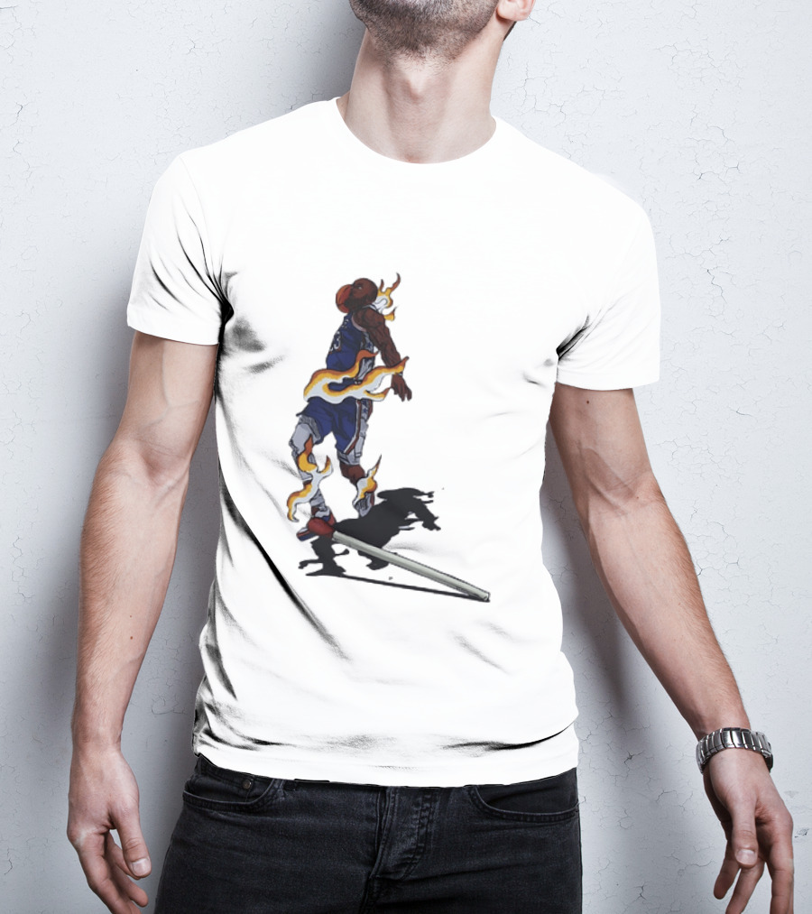 LeBron James Basketball Player Fiery Dunk Match Stick T-Shirt