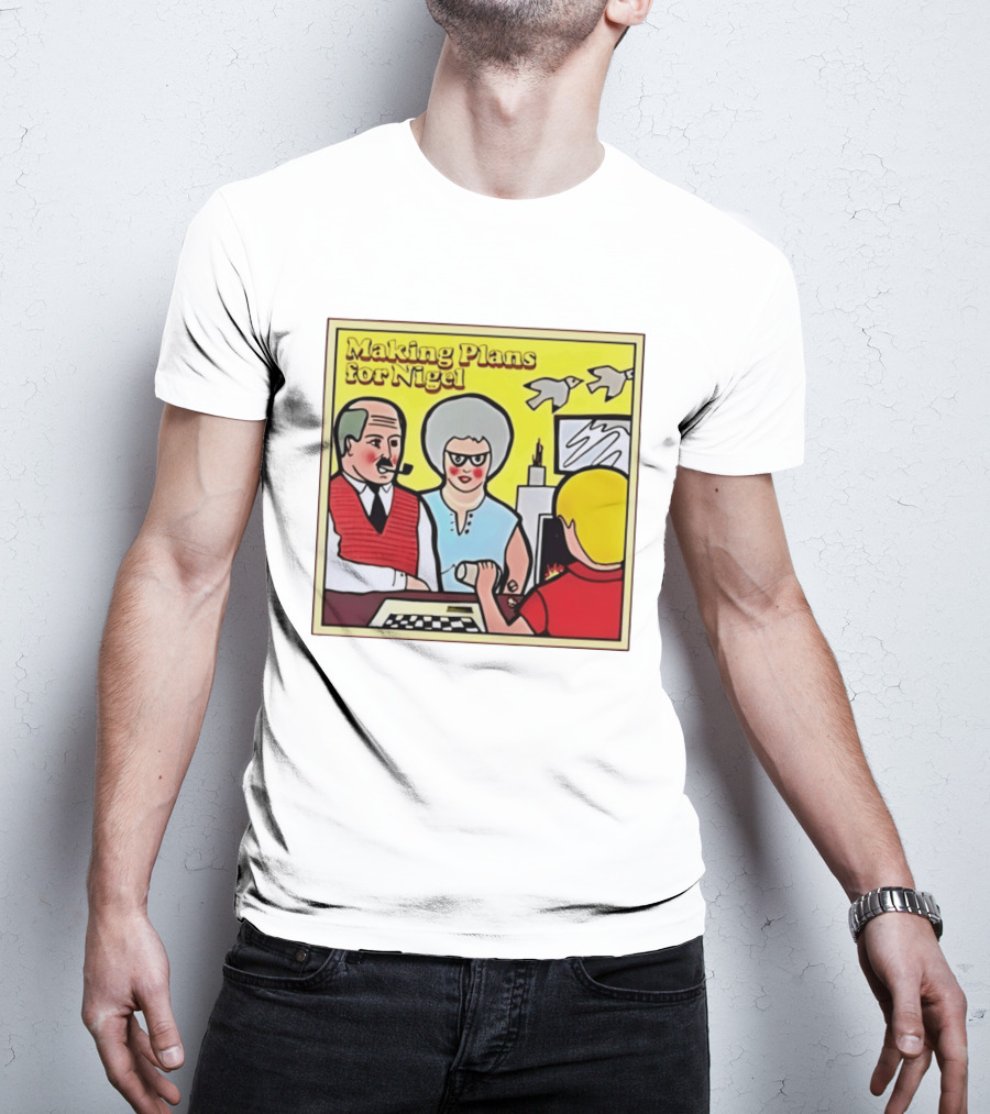 Making Plans For Nigel XTC New Wave English Rock Scene Yellow Background Birds Family T-Shirt