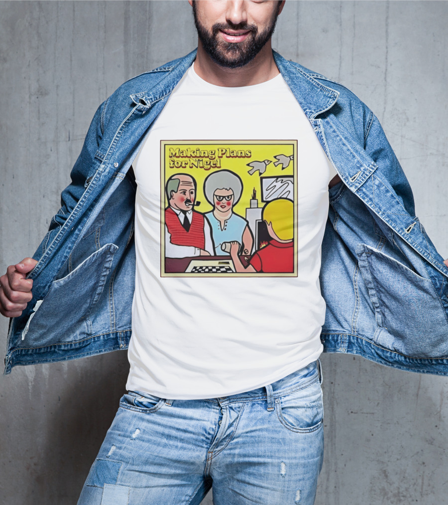 Making Plans For Nigel XTC New Wave English Rock Scene Yellow Background Birds Family T-Shirt