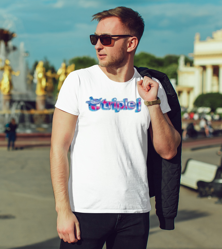 Triple J Dot Wav White T-Shirt