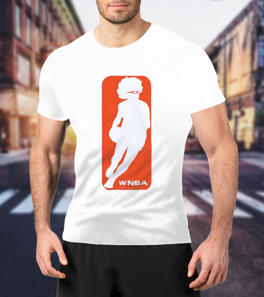WNBA Maplewedgie Basketball Player White Silhouette On Orange T-Shirt