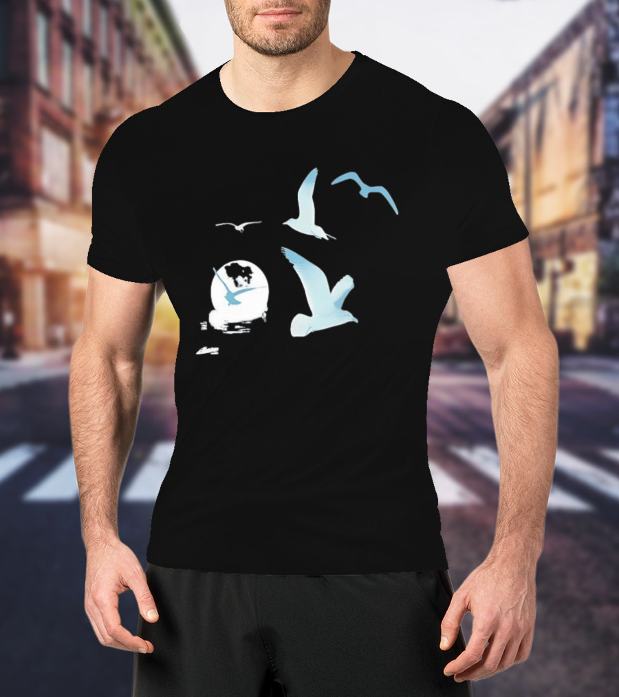 1989 Seagull Boxy Flock In Flight Retro Aesthetic T-Shirt