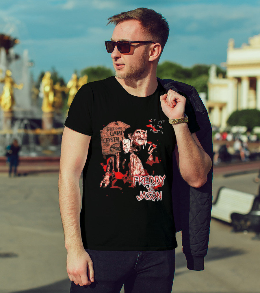 Freddy Vs Jason Welcome To Camp Crystal Lake Halloween T-Shirt