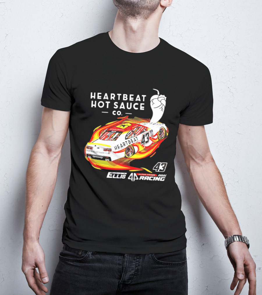 Heartbeat Hot Sauce Co Ryan Ellis 43 Alpha Prime Racing T-Shirt