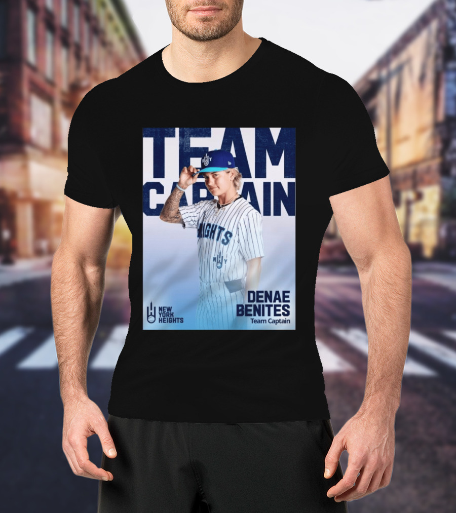 Team Captain Denae Benites New York Heights Baseball Team T-Shirt