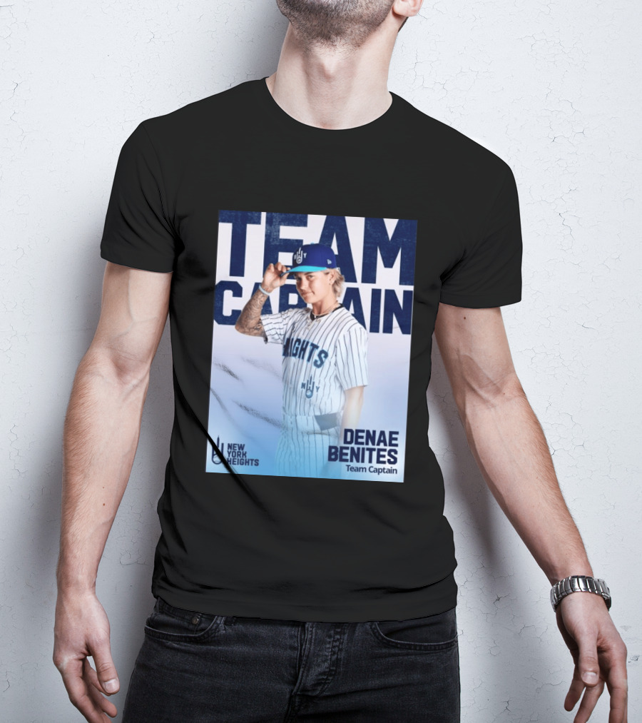 Team Captain Denae Benites New York Heights Baseball Team T-Shirt