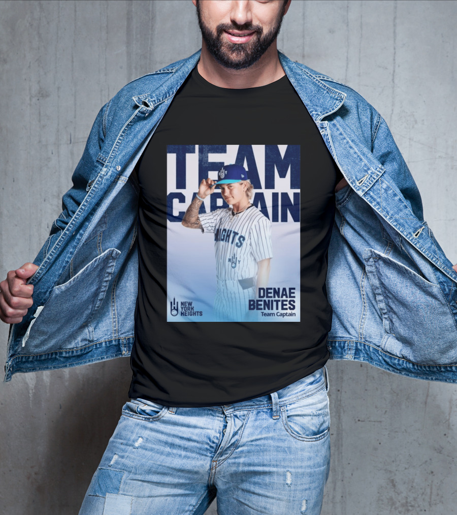 Team Captain Denae Benites New York Heights Baseball Team T-Shirt