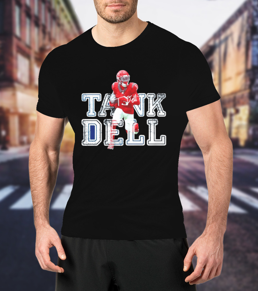 Houston Texans Tank Dell Football Player Run Action T-Shirt