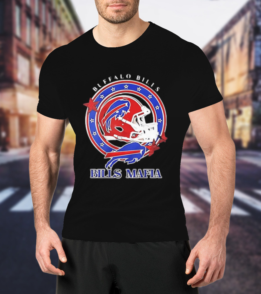 Buffalo Bills Bills Mafia Football Helmet Stars Oval T-Shirt