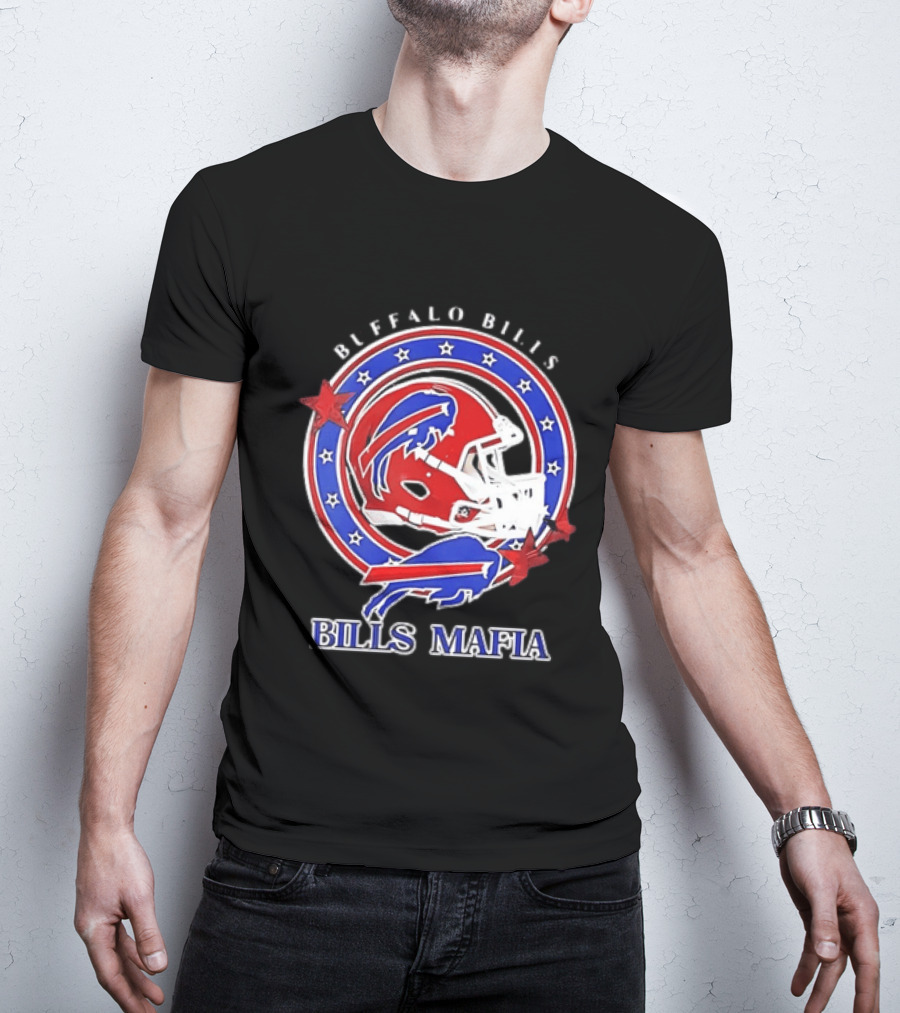 Buffalo Bills Bills Mafia Football Helmet Stars Oval T-Shirt