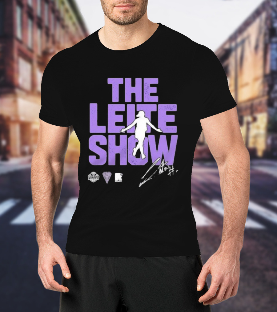 The Leite Show WNBPA Signature Purple Basketball T-Shirt