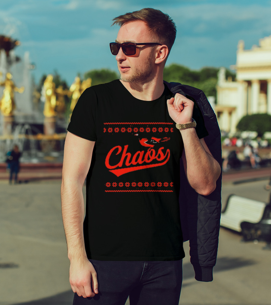 Chaos In Baltimore Orioles Ugly Christmas Sweater T-Shirt