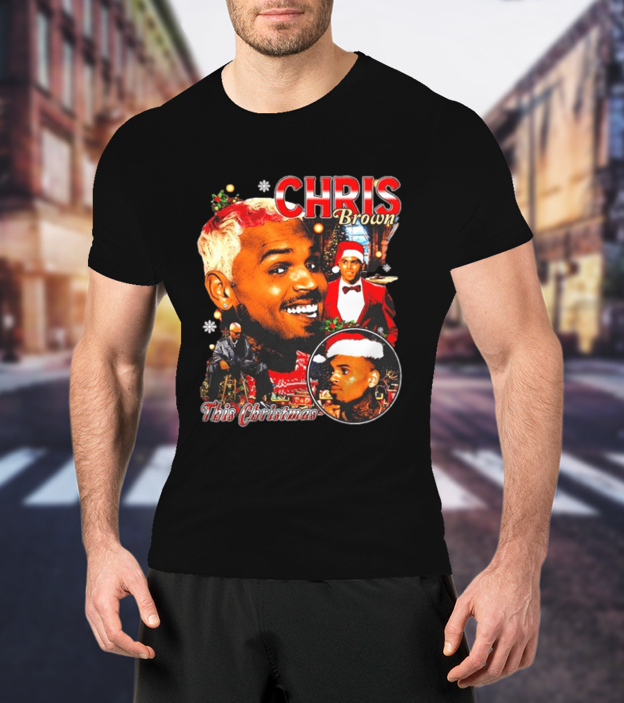 Chris Brown Holiday Festive Santa Hat This Christmas Celebration T-Shirt