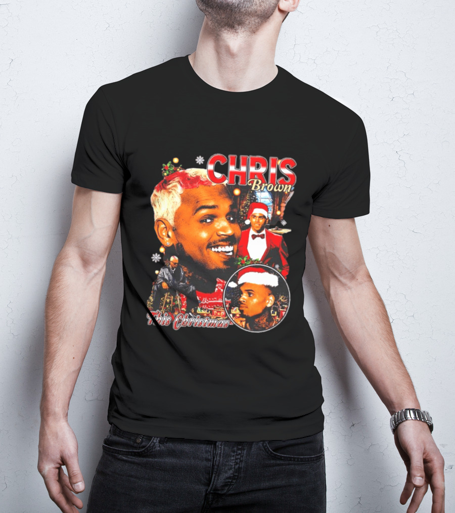 Chris Brown Holiday Festive Santa Hat This Christmas Celebration T-Shirt