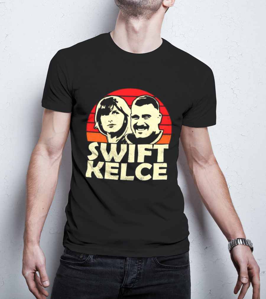 Kansas City Chiefs Swift Kelce Red Sunset T-Shirt