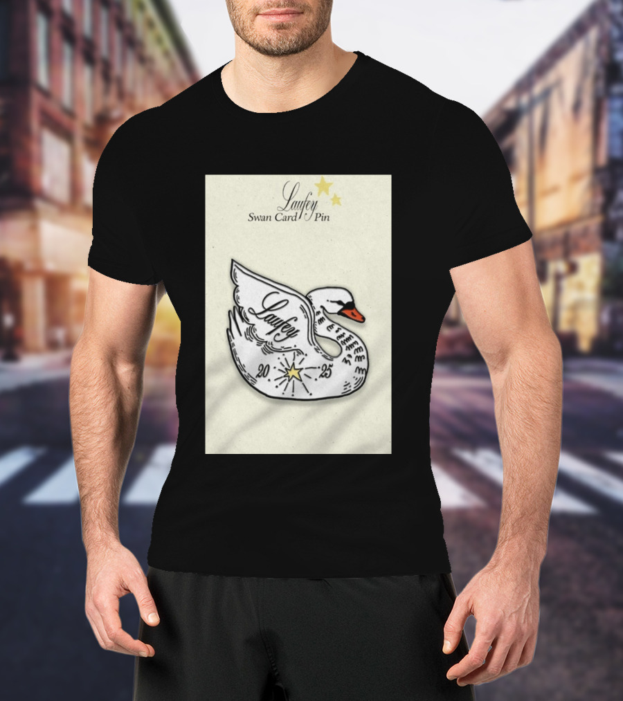 Laufey Swan Card Pin 2025 Stars Event T-Shirt