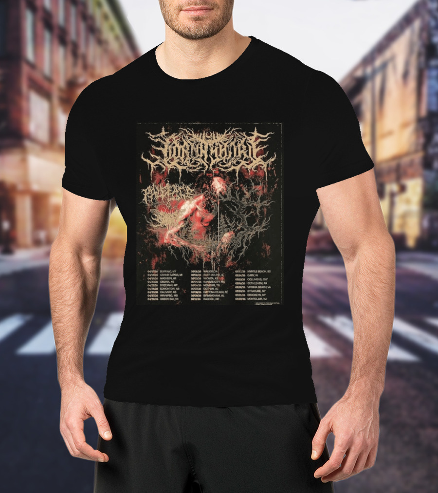 Lorna Shore North America 2026 Tour Dates Featuring Paleface Swiss And Sign Of The Swarm Band Schedule T-Shirt