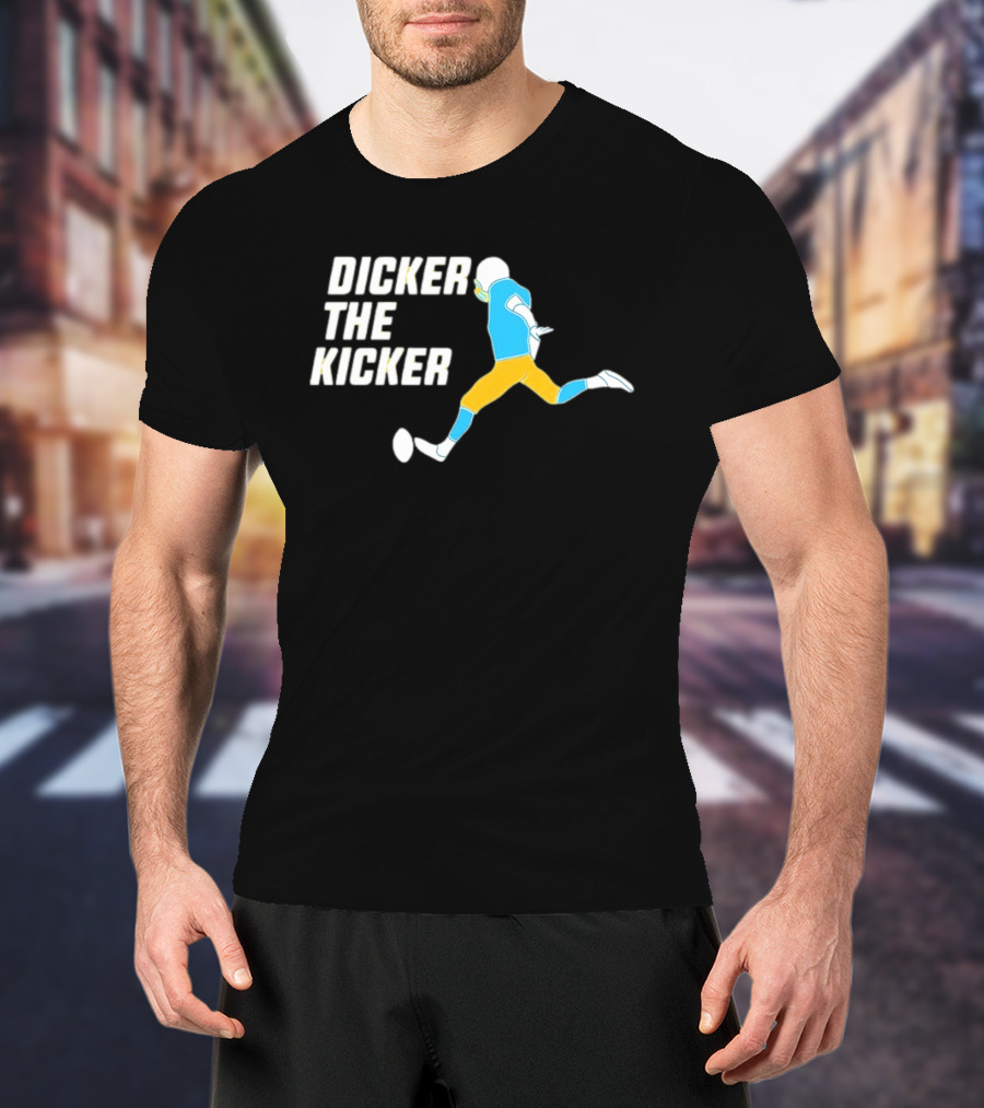 Dicker The Kicker Los Angeles Chargers Football Pose T-Shirt