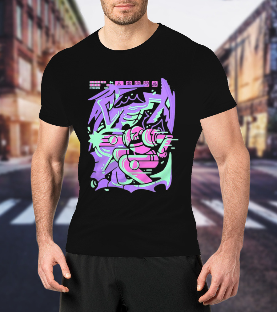 Metroid Space Pirate Skirmish Neon Glitch T-Shirt