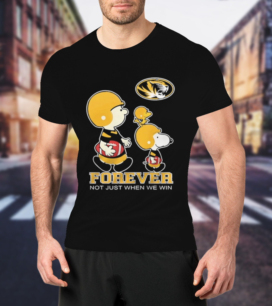 Peanuts Characters Football Mizzou Spirit Forever Not Just When We Win T-Shirt