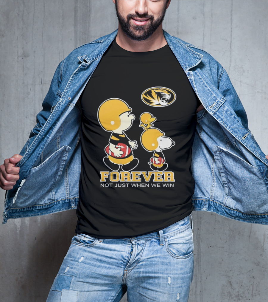 Peanuts Characters Football Mizzou Spirit Forever Not Just When We Win T-Shirt