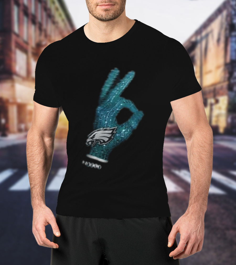 Philadelphia Eagles Glitter Glove OK T-Shirt